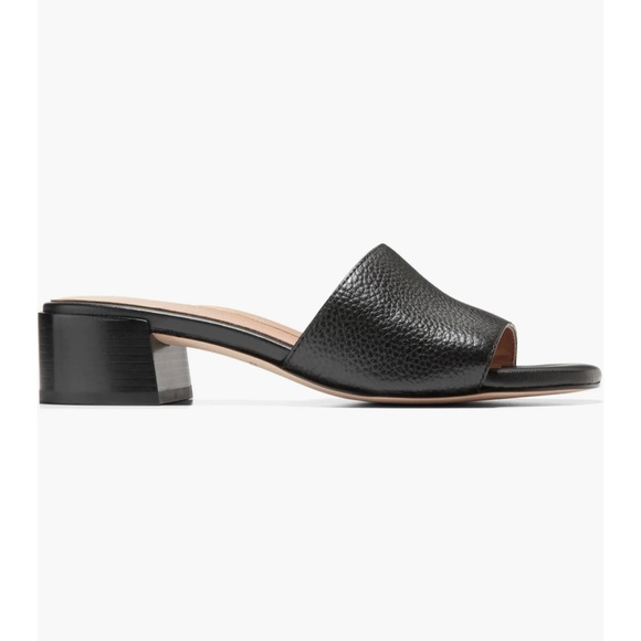 NEW Cole Haan Calli Single Band Block Heel Slide Sandal Black sz 8.5